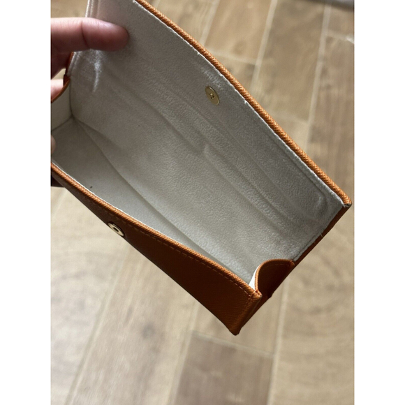 TORY BURCH ORANGE SMALL AUTHENTIC EYEGLASSES CASE - Picture 3 of 6